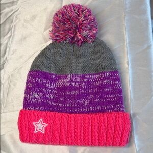 3M Thinsulate Kids Pom Beanie - Pink, Purple & Gray